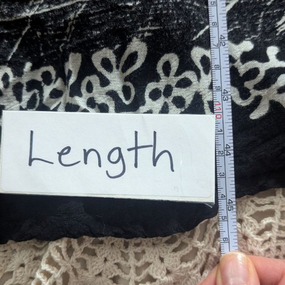 Vintage Jessica Taylor Black & White Batik Beach Dress Maxi Boho 90s OS - Picture 8 of 9